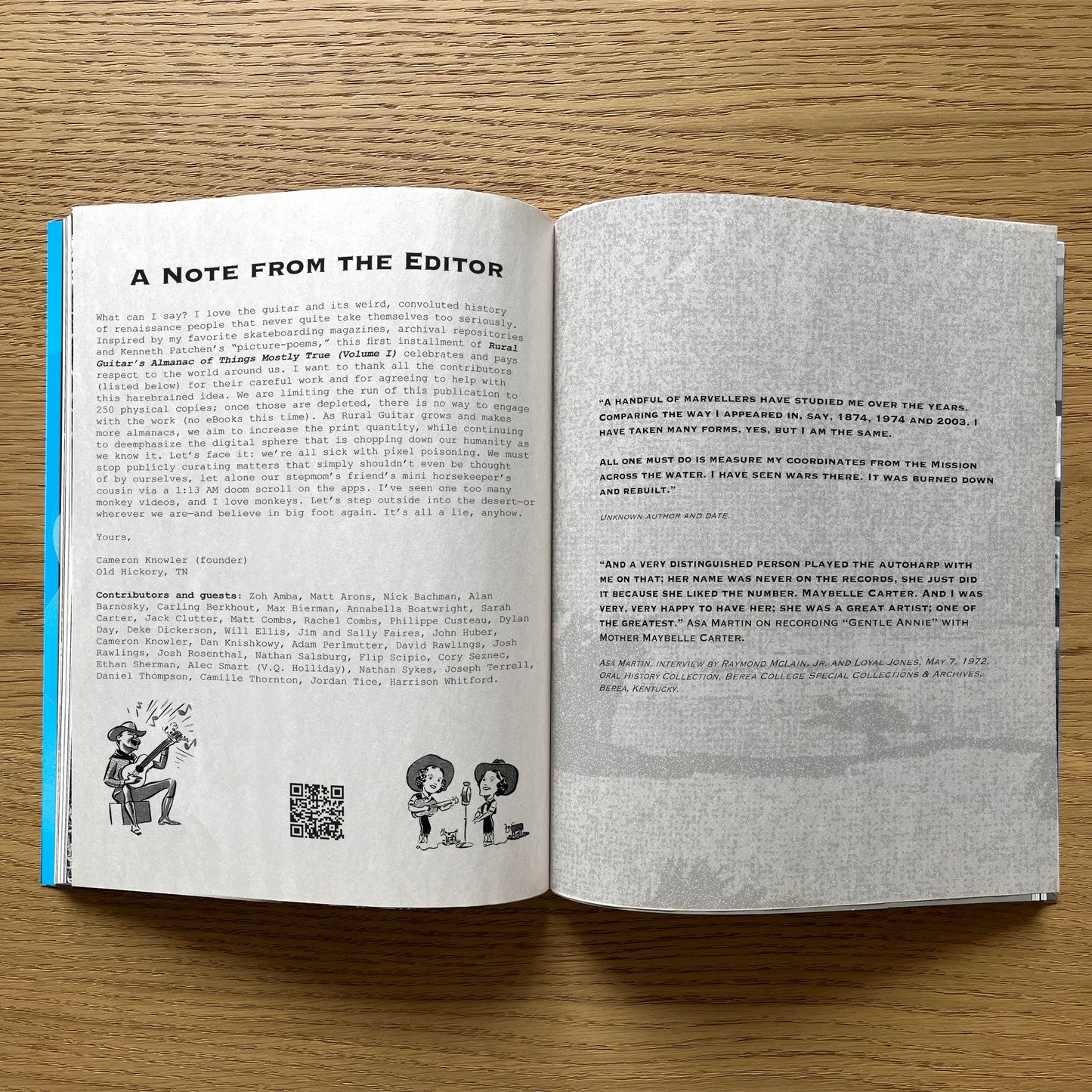 [SOLD OUT] Rural Guitar's Almanac of Things Mostly True (Volume 1)